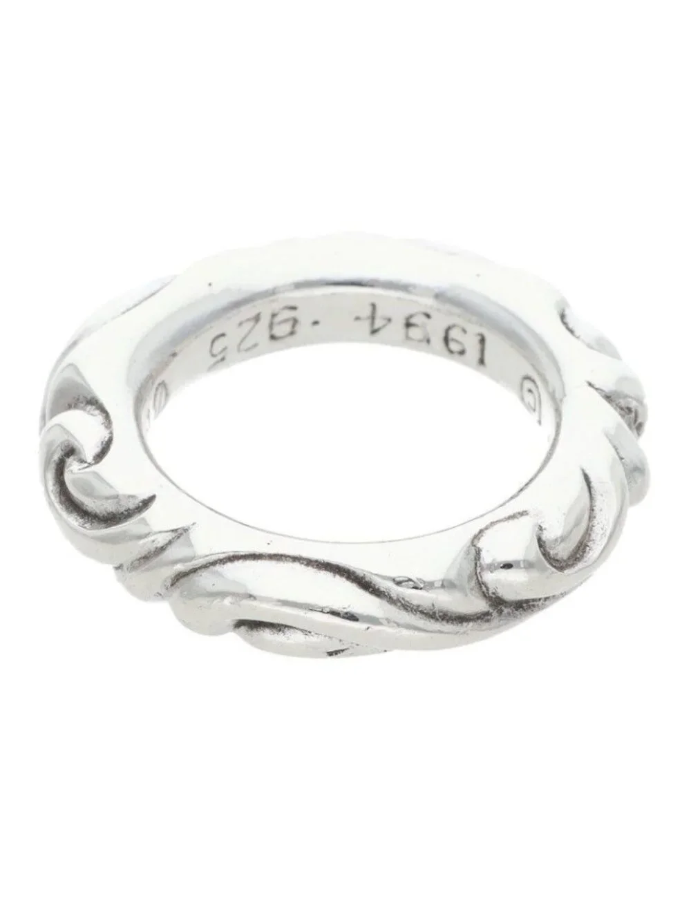 Chrome Hearts Scrl Band Scroll Silver Ring